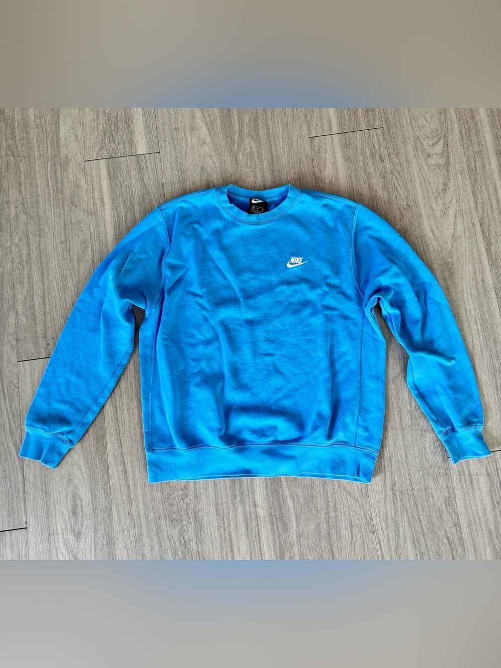 Nike Club Fleece Blue Crewneck Sweatshirt Men’s M Embroidered Logo